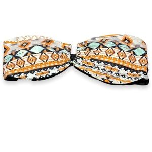 RAMPAGE orange and black design bikini top in women’s size M